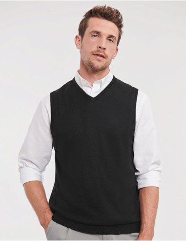 R-R-716M-0-Men's V-Neck Sleeveless Knitted Pullover